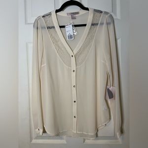BNWT size M, sheer, ivory Forever 21 blouse